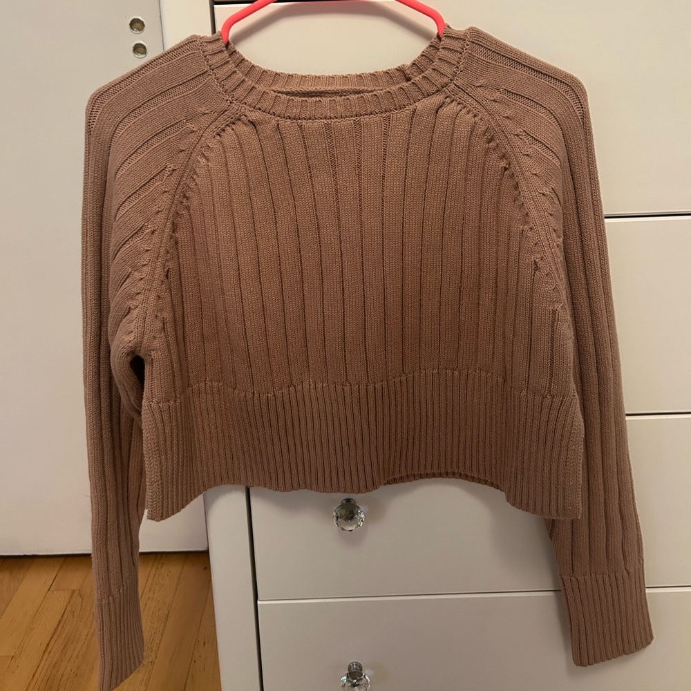 PacSun L.A. Hearts Ribbed Knit Sweater in Taupe